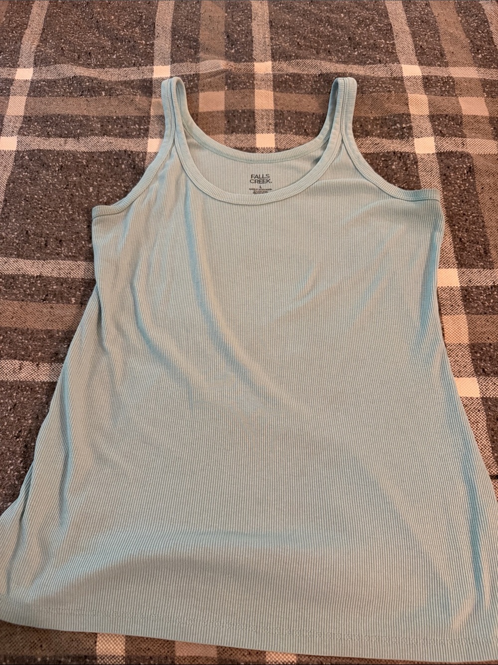 Falls Creek Light Blue Ribbed Tank Top